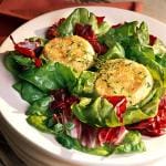 Permanent Link to Baby Greens Salad with Baked Goat Cheese Recipe - 4 Weight Watchers Points