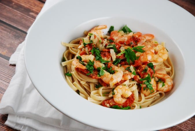 Garlic Shrimp Linguine