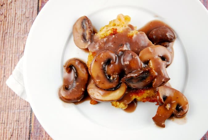 Chicken and Mushrooms with Red Wine Sauce