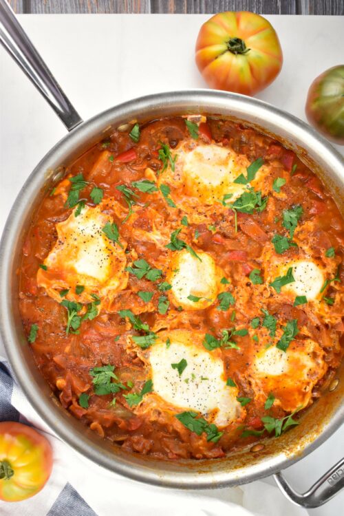 Shakshuka Recipe Spicy Tomatoes And Eggs Breakfast LaaLoosh
