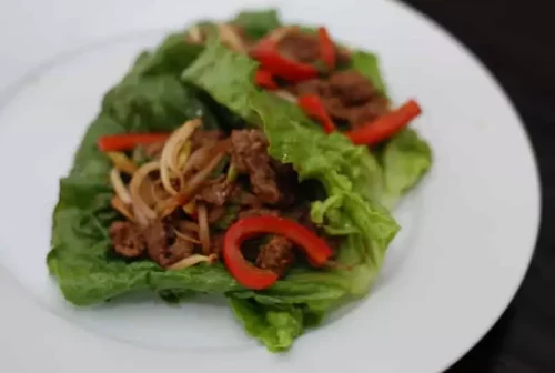 moo shu beef lettuce cups
