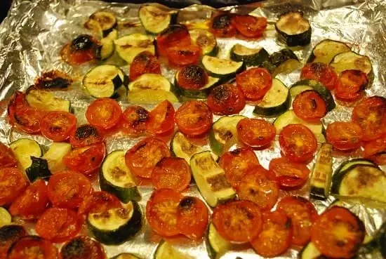 roasted tomato and zucchini