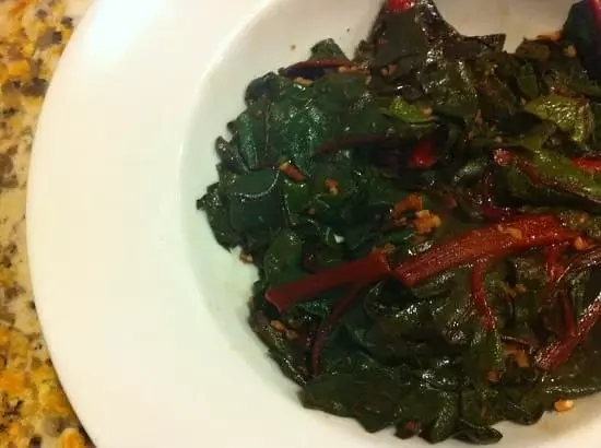 simple sauteed swiss chard