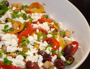 mediterranean peppers and olives salad