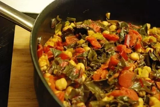 swiss chard and garbanzo beans