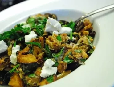 roasted eggplant and goat cheese salad