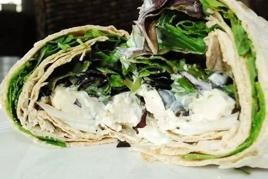 grilled chicken wrap with tzatziki