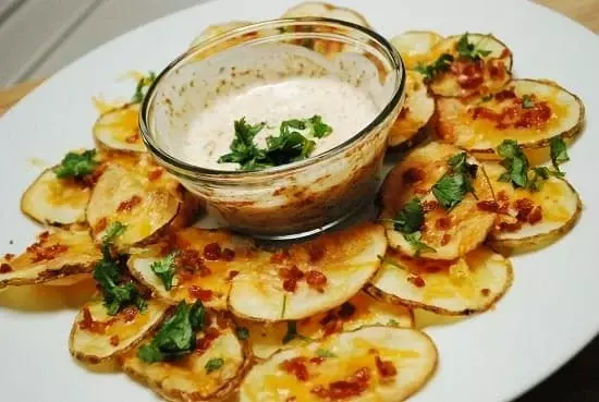 cheesy bacon ranch baked potato slices