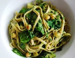 lemon spinach chickpea pasta