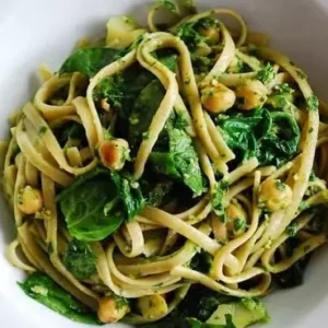 lemon spinach chickpea pasta