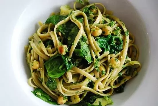 lemon spinach chickpea pasta