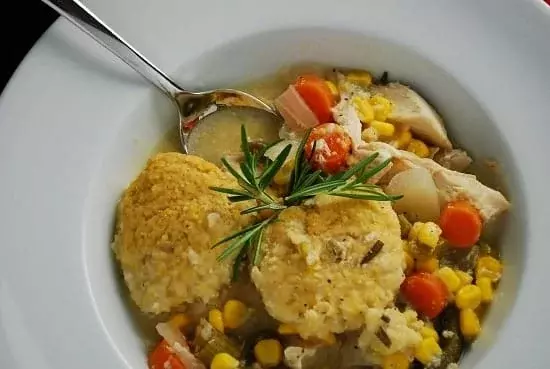 chicken stew with cornmeal dumplings