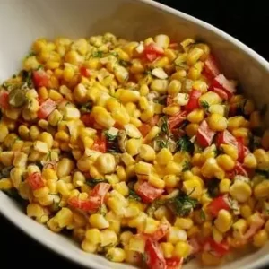 corn salad with red pepper and dill