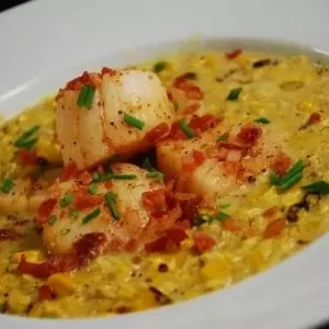 scallops and roasted corn chowder