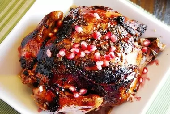 sage and pomegranate roasted chicken