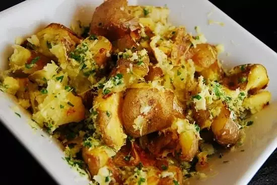 parmesan lemon smashed potatoes