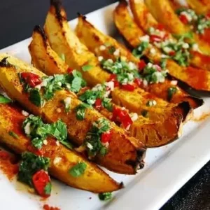 spicy roasted acorn squash wedges