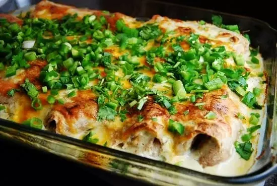 white chicken and cheese enchiladas