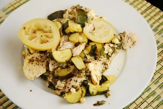 chicken with zucchini and feta