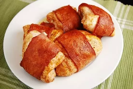 sweet bacon wrapped chicken breasts