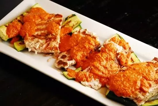 salmon with spanish romesco sauce