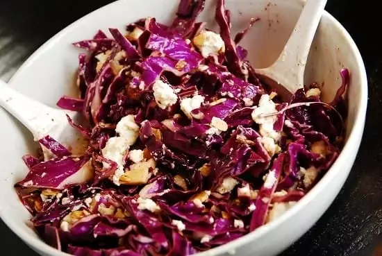 red cabbage goat cheese salad