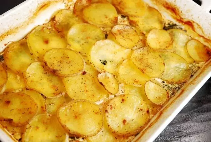 spinach feta potato au gratin