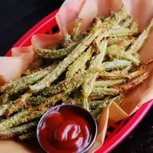 baked parmesan green bean fries