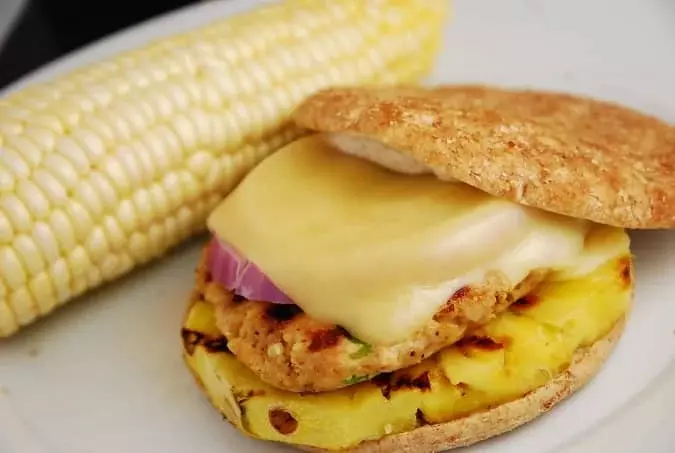 grilled pineapple chicken burger