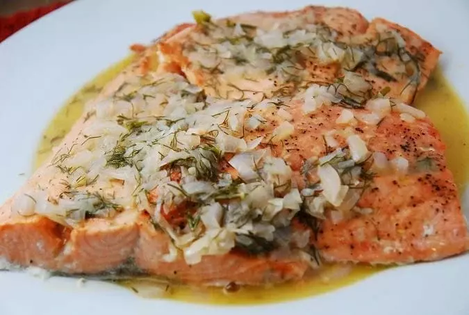 salmon white wine dijon