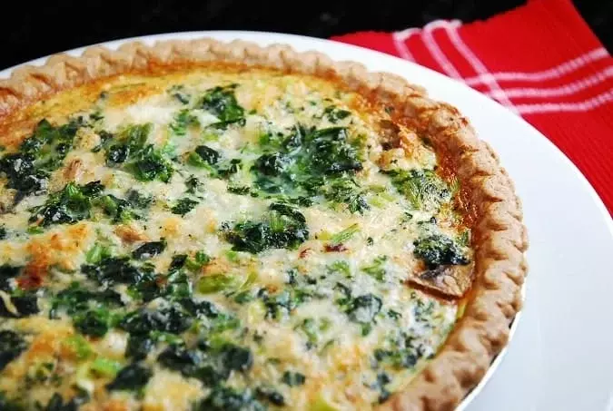 spinach mushroom quiche