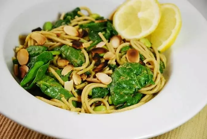 lemon spinach pesto pasta