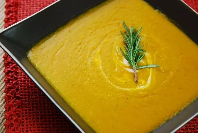 pumpkin soup with spicy chipotle cream