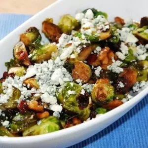 brussel sprouts with cranberries walnuts and blue cheese