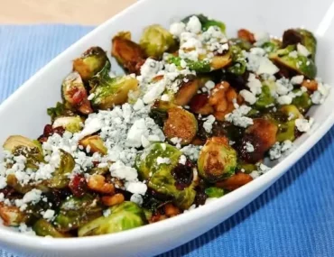 brussel sprouts with cranberries walnuts and blue cheese