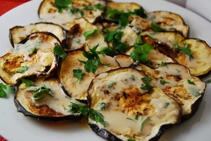 roasted eggplant with tahini sauce