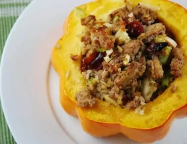 ground turkey stuffed acorn squash