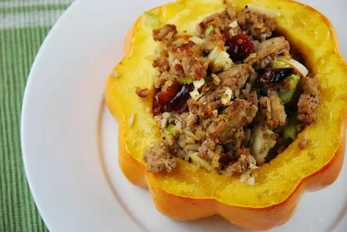 ground turkey stuffed acorn squash