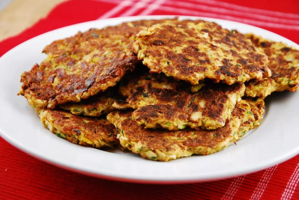 zuchinni and leek fritters