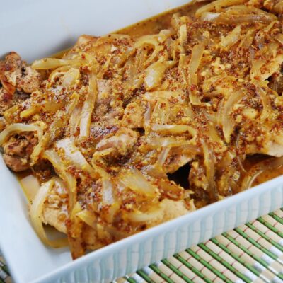 Onion honey0 dijon chicken