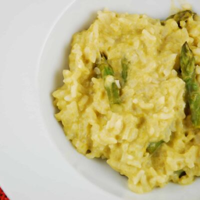 asparagus goat cheese risotto
