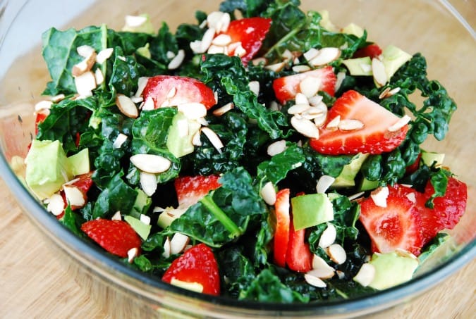 Kale, Strawberry and Avocado Salad 