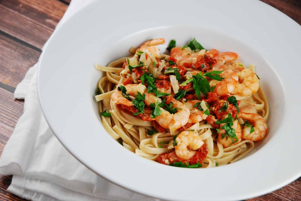 garlic shrimp linguine