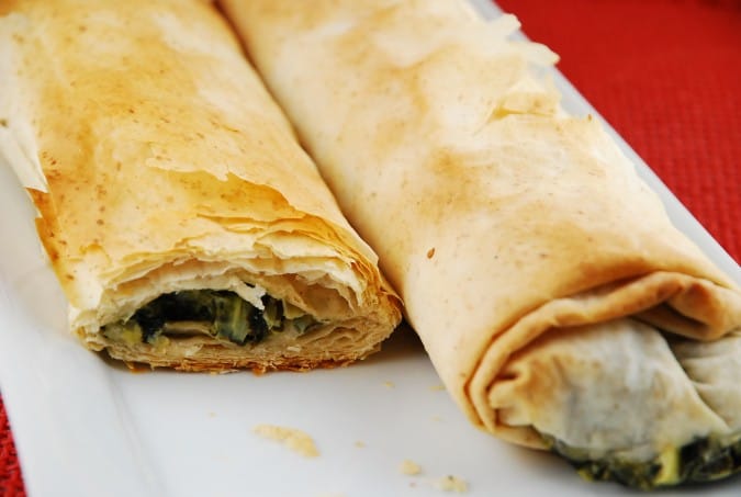 Spinach and Artichoke Phyllo Log 