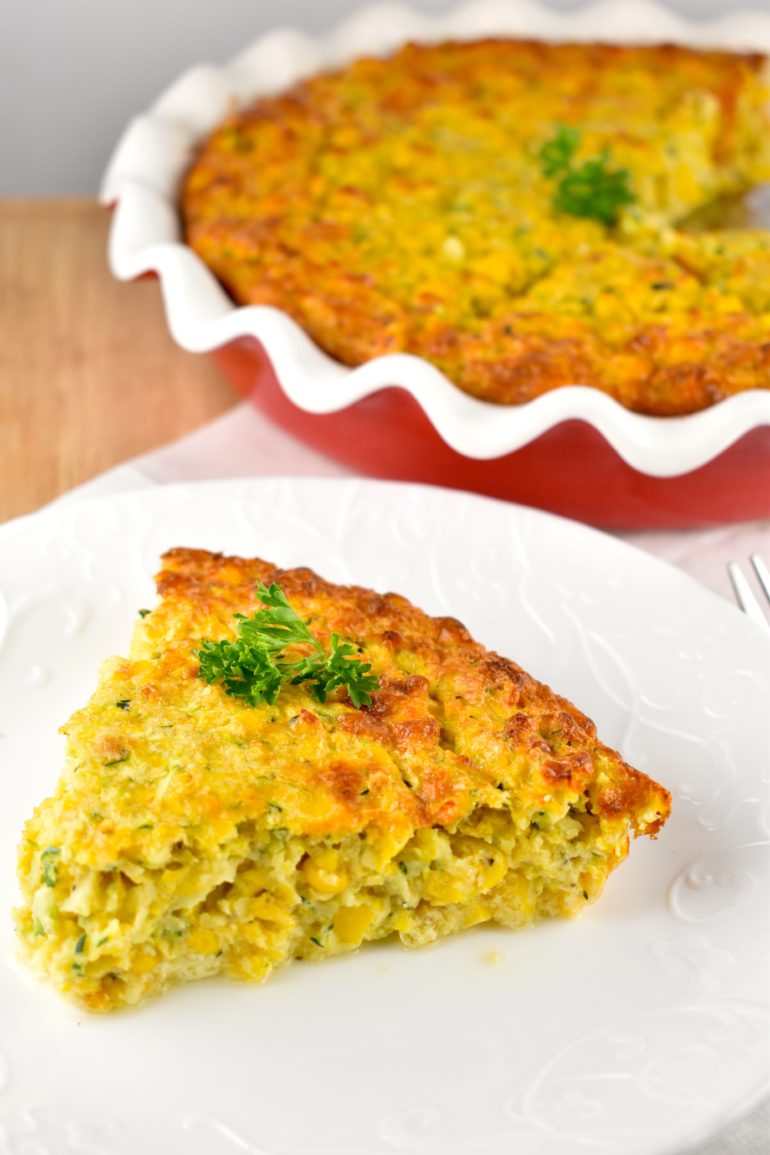 Crustless Corn and Zucchini Quiche 