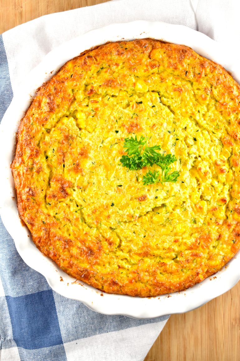 Crustless Corn and Zucchini Quiche 