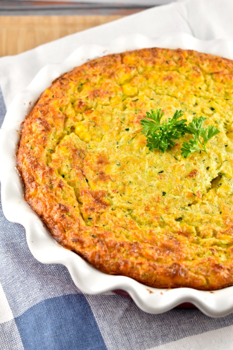 Crustless Corn and Zucchini Quiche 