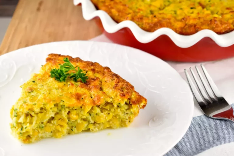 Crustless Corn and Zucchini Quiche