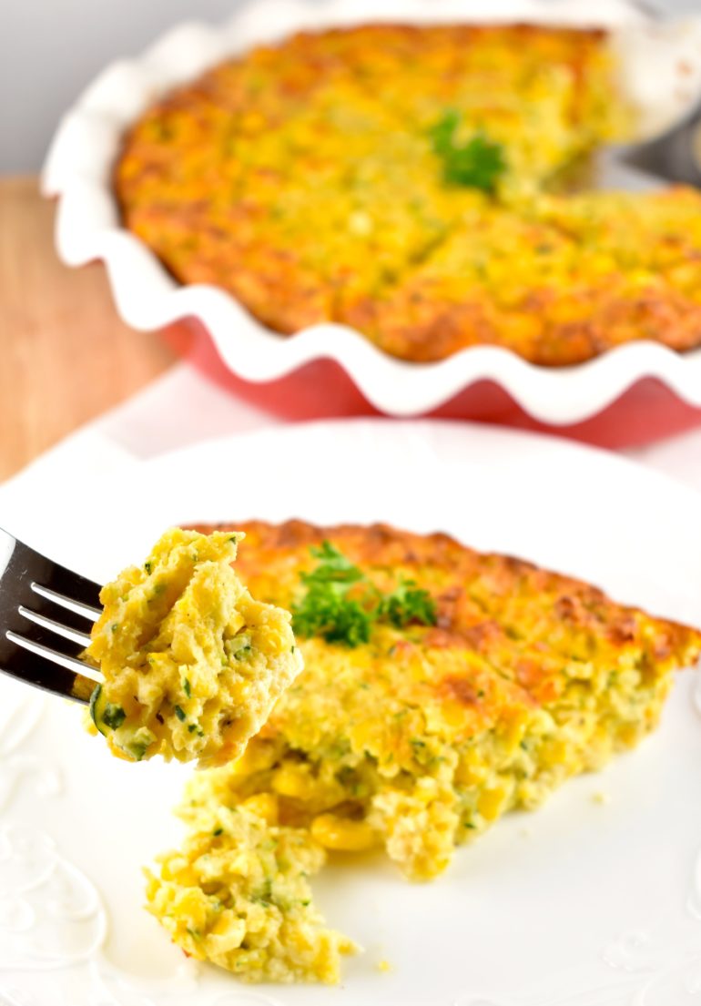 Crustless Corn and Zucchini Quiche 