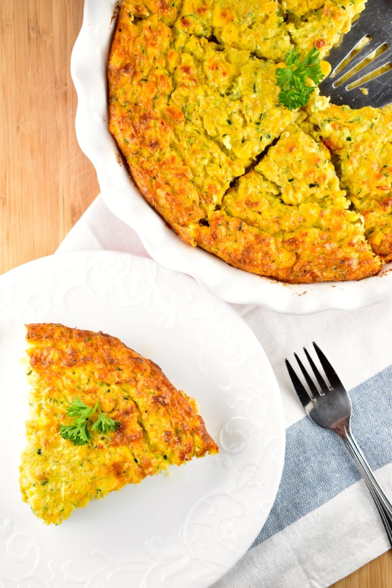 Crustless Corn and Zucchini Quiche 